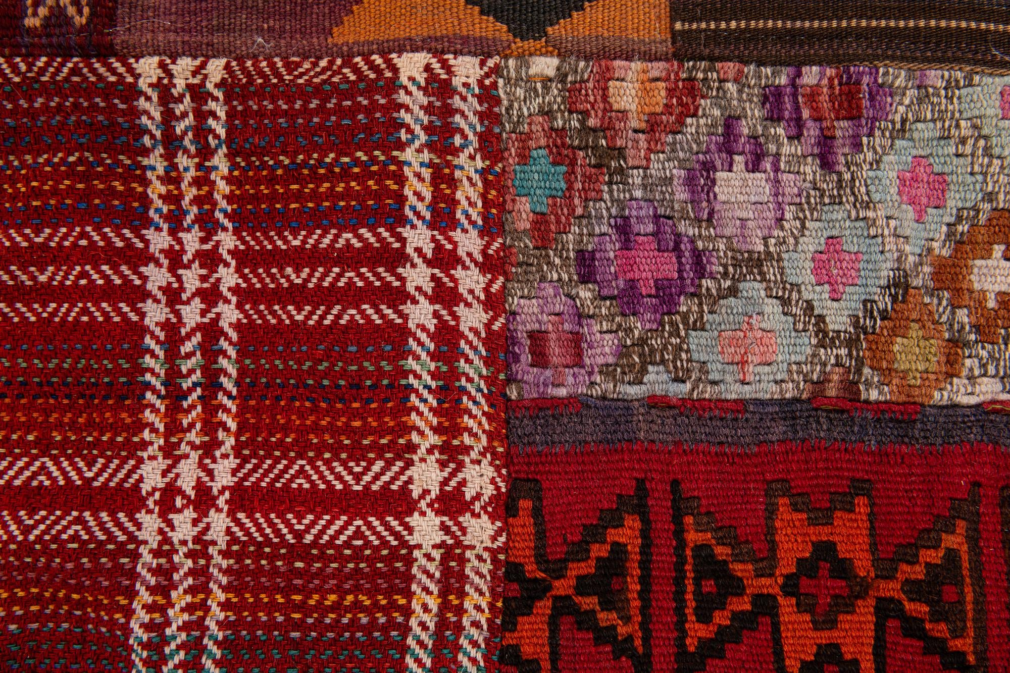 5' x 6' 8 Hand Knotted Kilim Patchwork Wool Rug