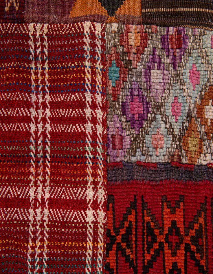 Detail image of 5' x 6' 8  Hand Knotted Kilim Patchwork Wool Rug