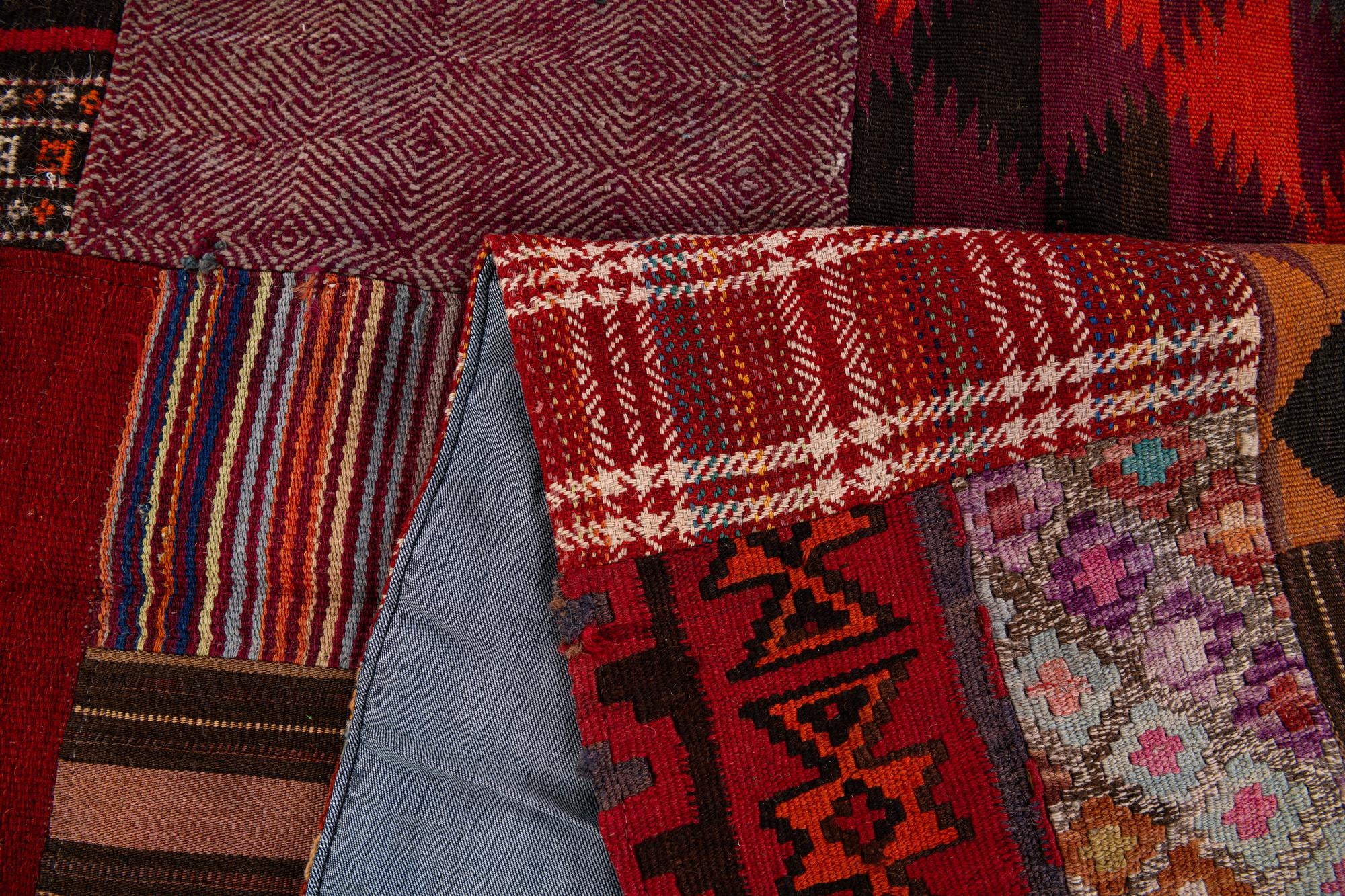 5' x 6' 8 Hand Knotted Kilim Patchwork Wool Rug