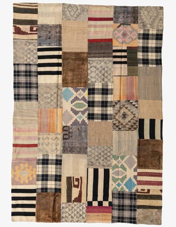 6' 6 x 9' 5 Hand Woven Kilim Patchwork Wool Rug