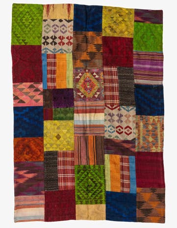 5' 8 x 8' 1 Hand Woven Kilim Patchwork Wool Rug