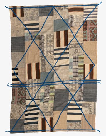 6' 8 x 9' 10 Hand Woven Kilim Patchwork Wool Rug