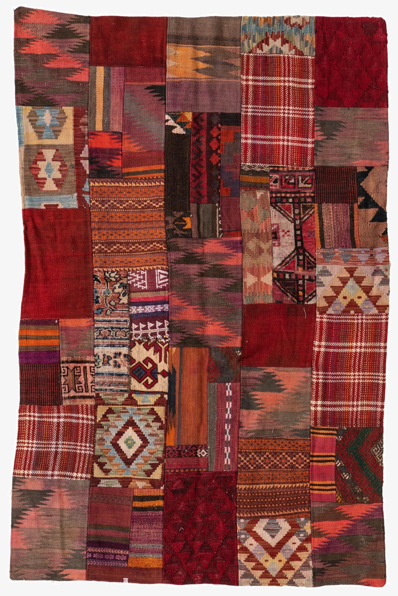 3' 10 x 6'  Hand Woven Kilim Patchwork Wool Rug