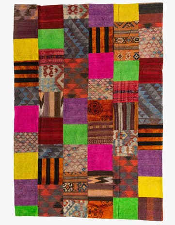 6' x 9' 8 Hand Woven Kilim Patchwork Wool Rug