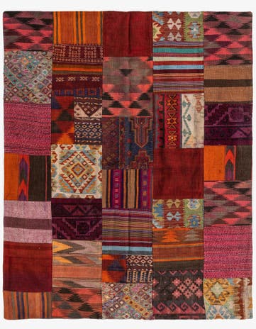 5' 4 x 6' 7 Hand Woven Kilim Patchwork Wool Rug