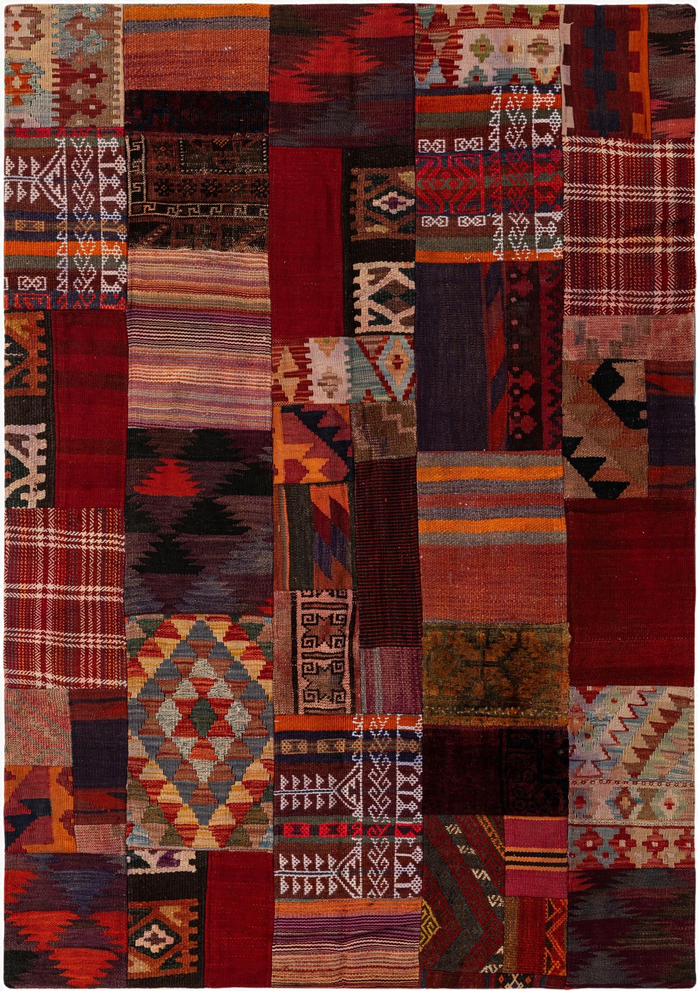 4' 2 x 6'  Hand Woven Kilim Patchwork Wool Rug