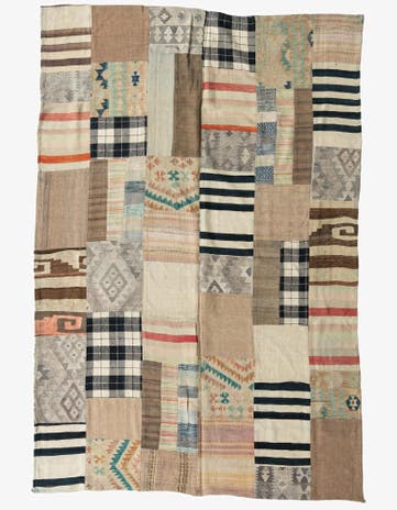 6' 5 x 9' 5 Hand Woven Kilim Patchwork Wool Rug