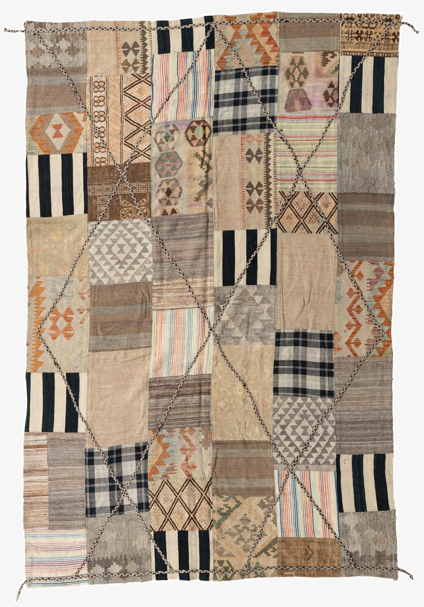6' 5 x 10'  Hand Woven Kilim Patchwork Wool Rug