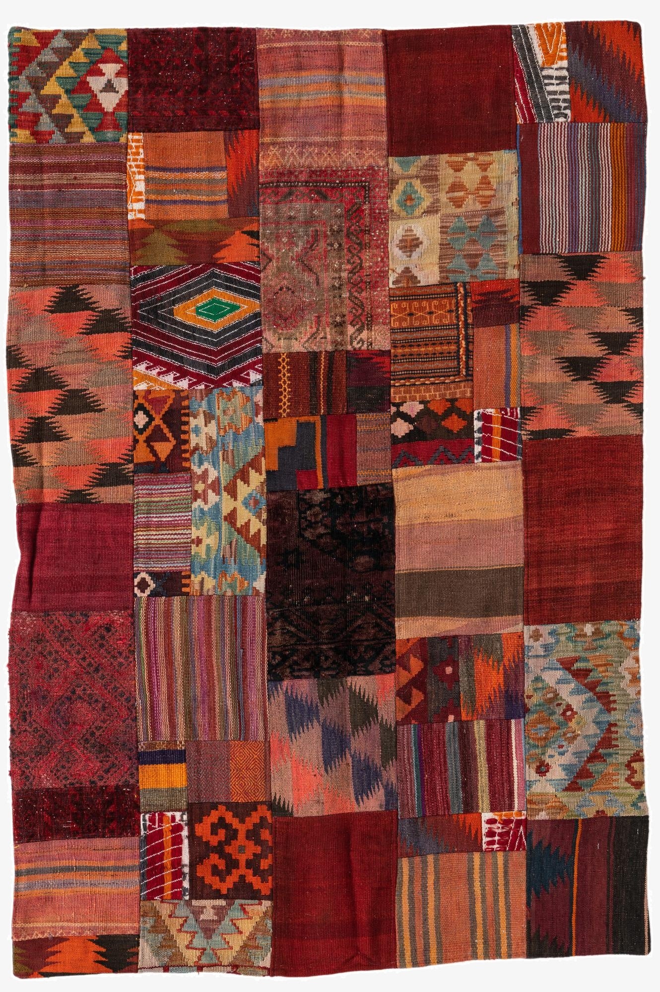 4' x 6'  Hand Woven Kilim Patchwork Wool Rug