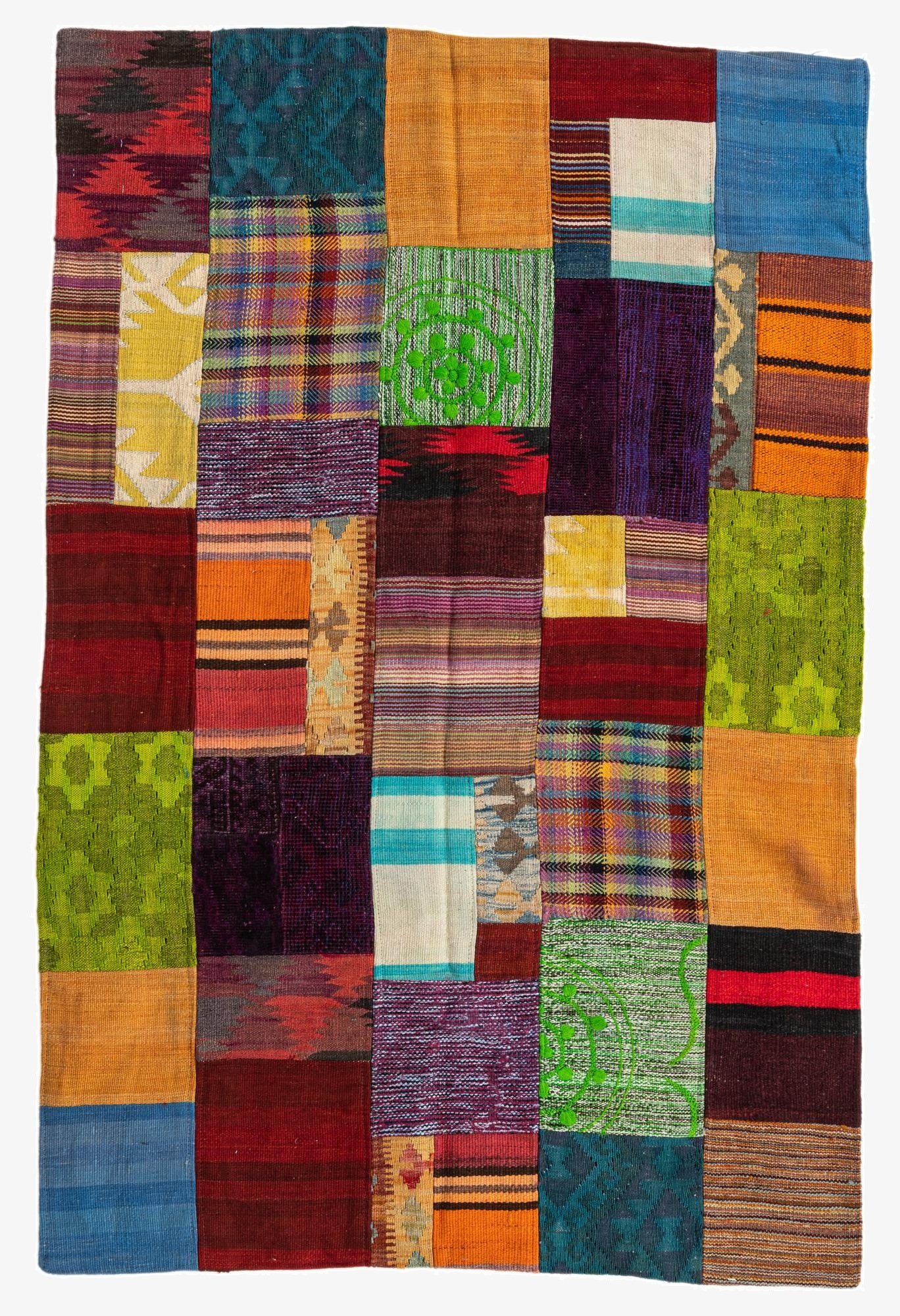 4' x 6'  Hand Woven Kilim Patchwork Wool Rug