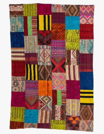 6' 7 x 9' 9 Hand Woven Kilim Patchwork Wool Rug