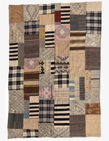 6' 7 x 9' 6 Hand Woven Kilim Patchwork Wool Rug