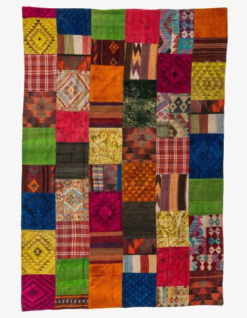 6' 8 x 9' 10 Hand Woven Kilim Patchwork Wool Rug