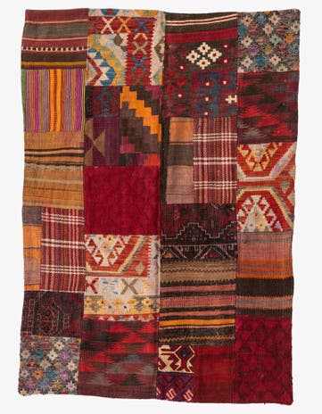 3' 6 x 5' Hand Woven Kilim Patchwork Wool Rug