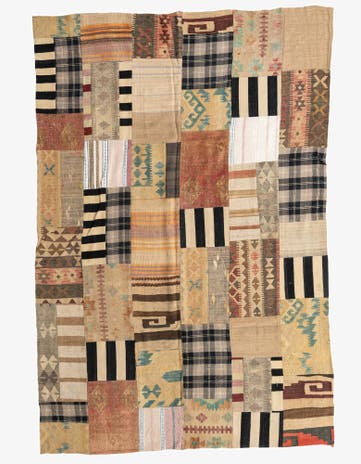 6' 5 x 9' 5 Hand Woven Kilim Patchwork Wool Rug