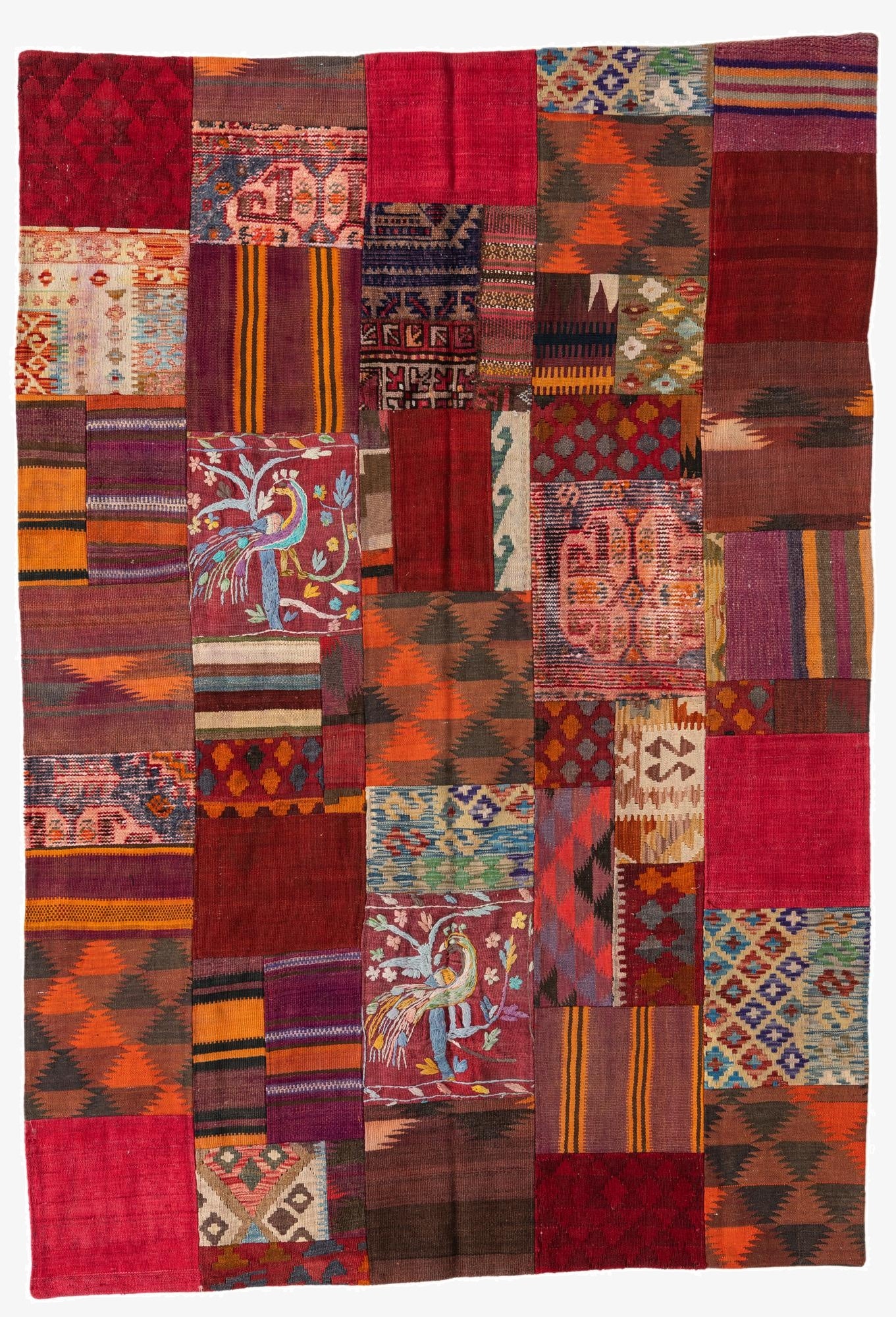 5' 7 x 8'  Hand Woven Kilim Patchwork Wool Rug