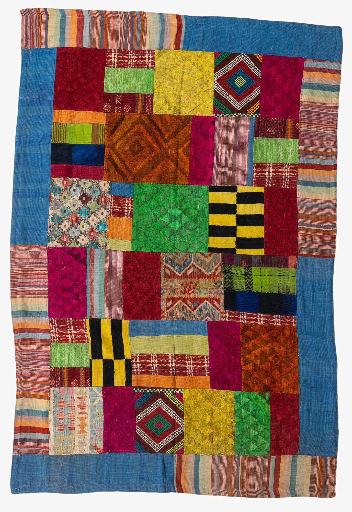 5' 7 x 8' 3  Hand Woven Kilim Patchwork Wool Rug
