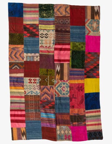 6' 7 x 10' Hand Woven Kilim Patchwork Wool Rug
