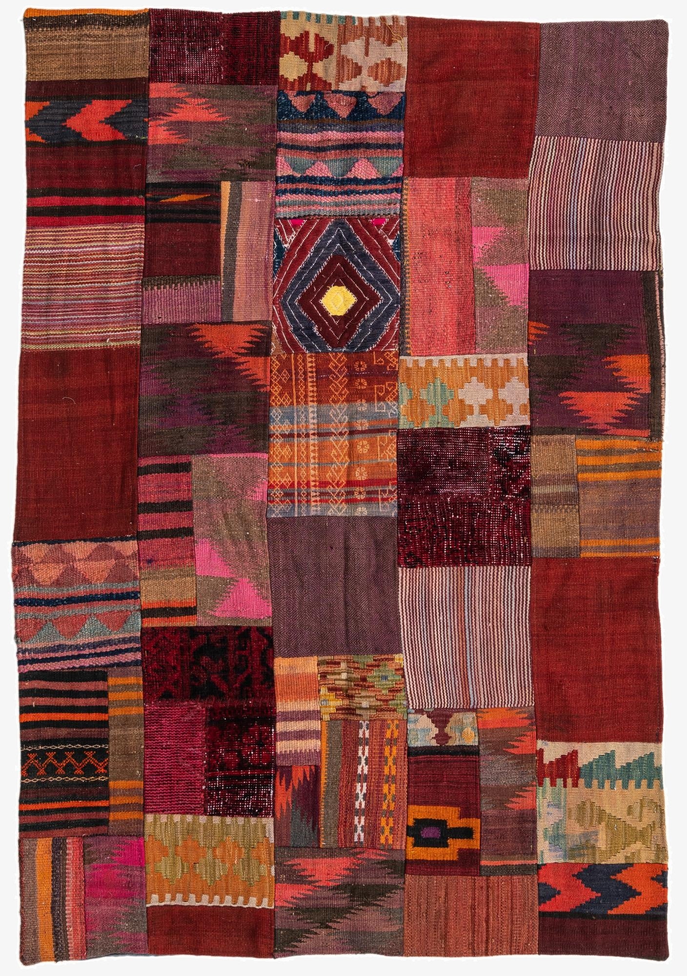 4' x 5' 11  Hand Woven Kilim Patchwork Wool Rug