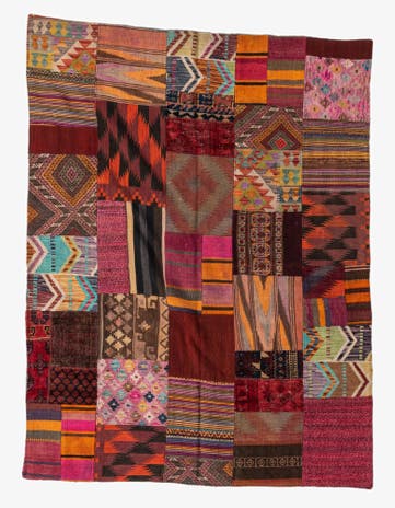 5' 1 x 6' 9 Hand Woven Kilim Patchwork Wool Rug