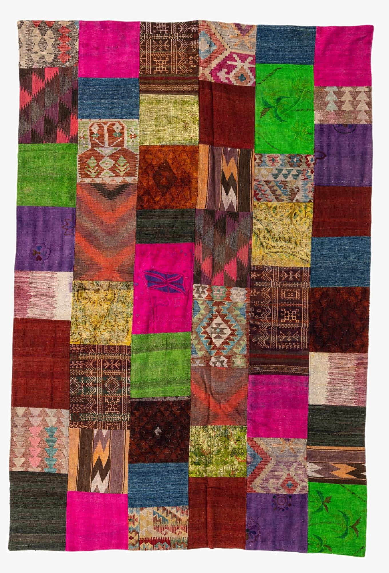 6' 8 x 10'  Hand Woven Kilim Patchwork Wool Rug