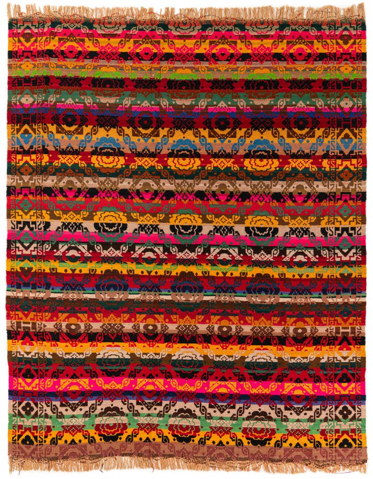 Detail image of 7' 8 x 9' 7 Hand Woven Kilim Wool Rug
