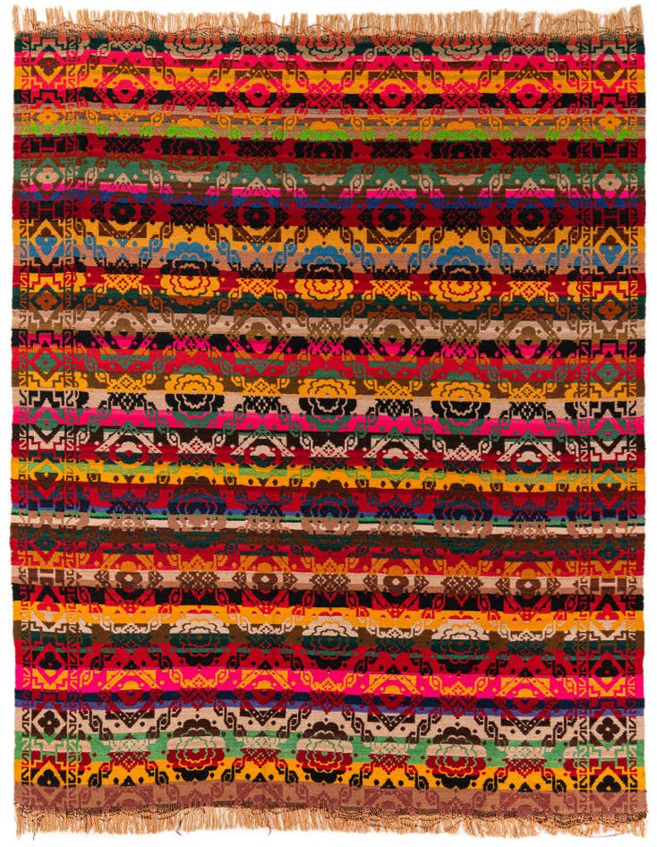 Detail image of 7' 8 x 9' 7 Hand Woven Kilim Wool Rug