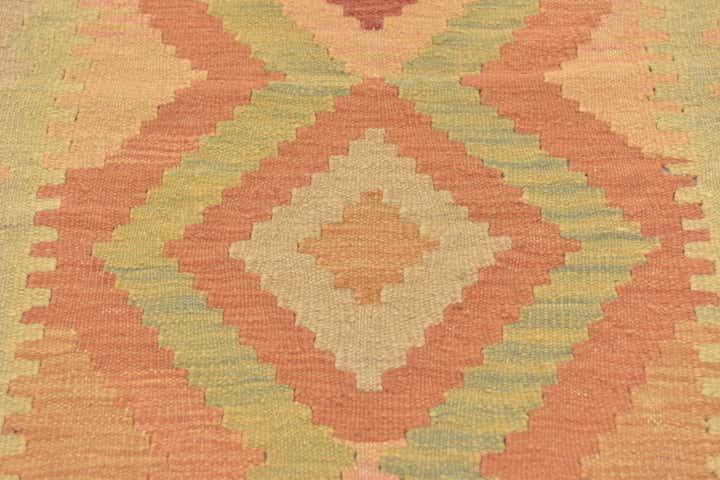 3' 4 x 5' 2 Hand Woven Kilim Waziri Wool Rug