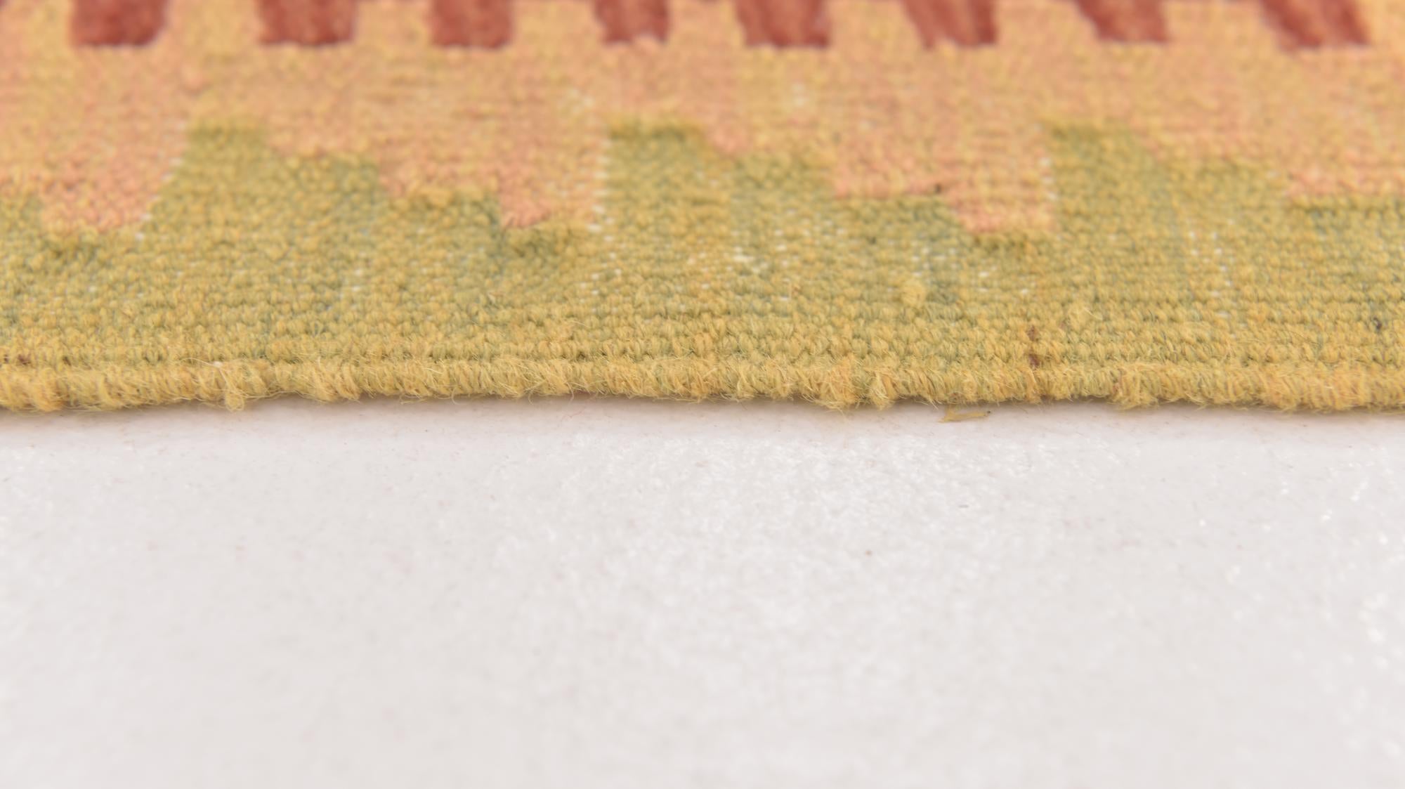 3' 4 x 5' 2 Hand Woven Kilim Waziri Wool Rug