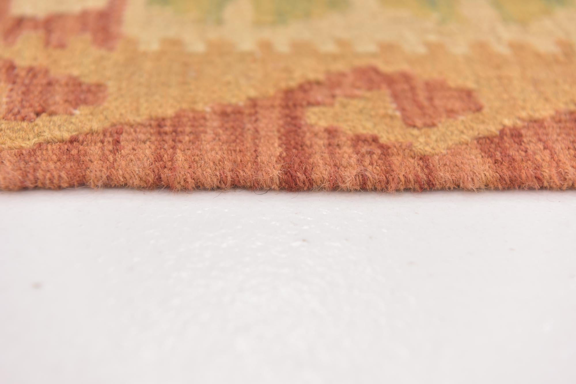 3' 2 x 5' 2 Hand Woven Kilim Waziri Wool Rug