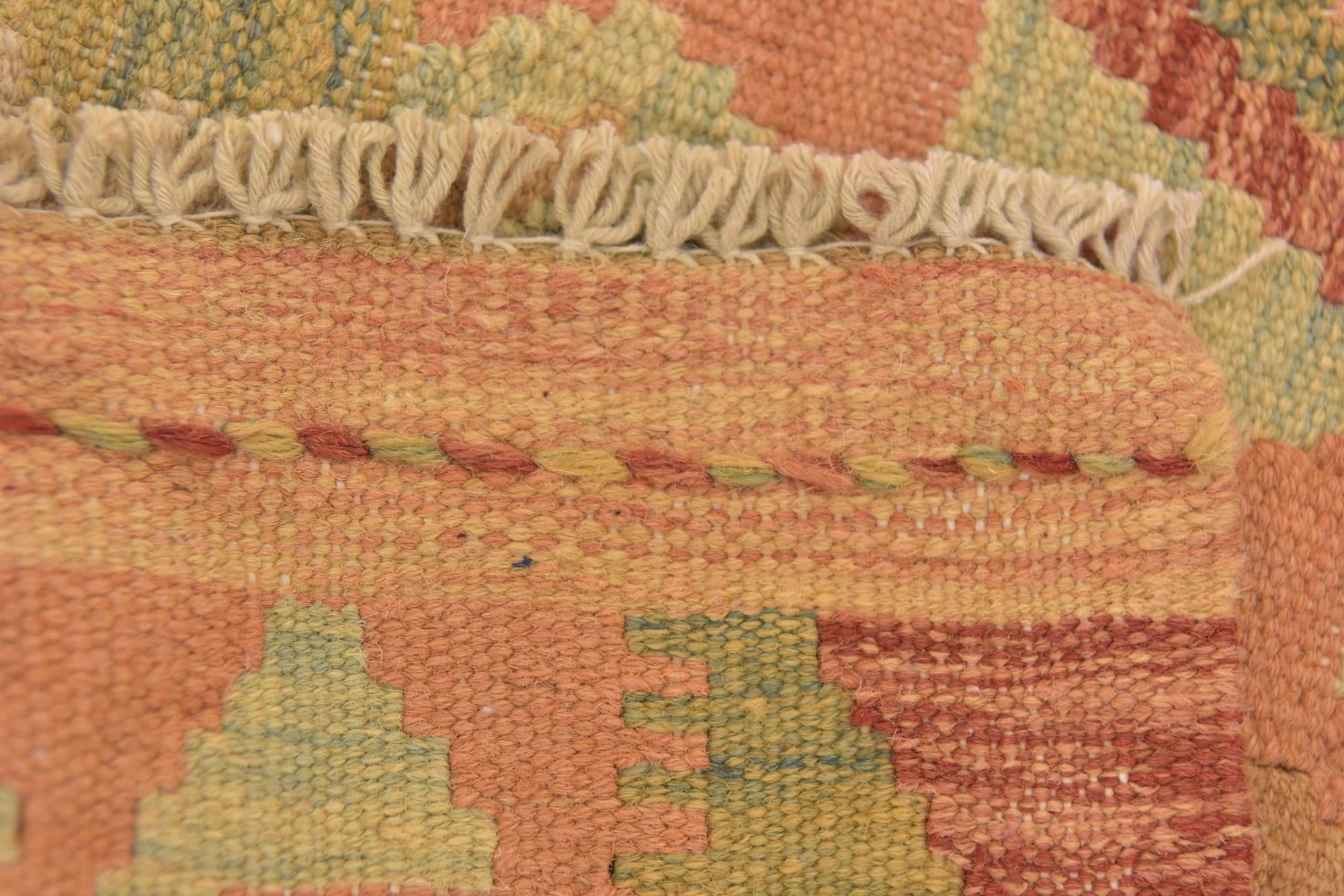 3' 2 x 5' 2 Hand Woven Kilim Waziri Wool Rug