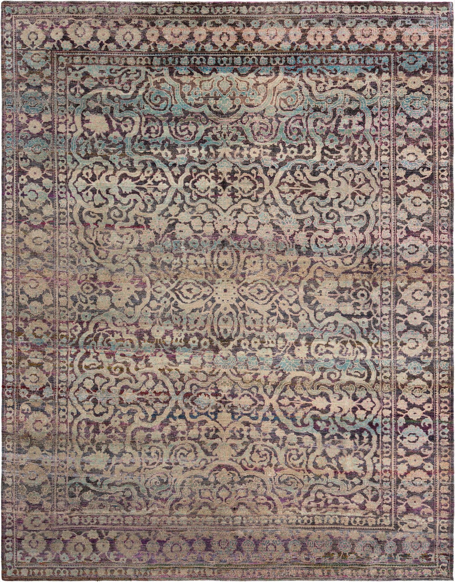 9' 1 x 11' 7  Hand Knotted Kundan Rug