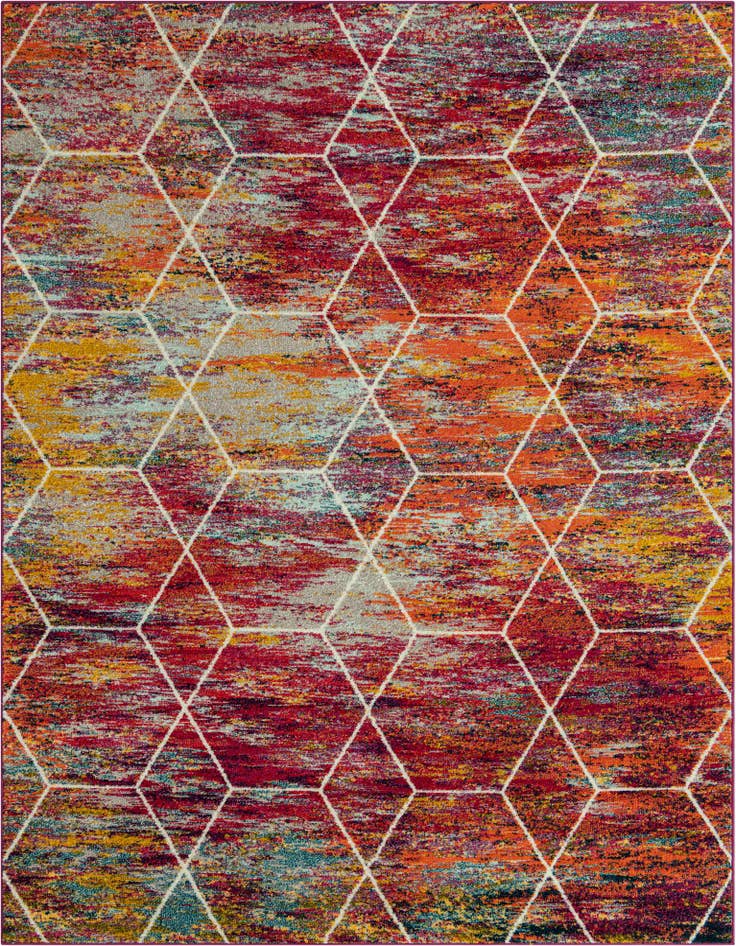 Detail image of 10' x 13' Lattice Frieze Rug