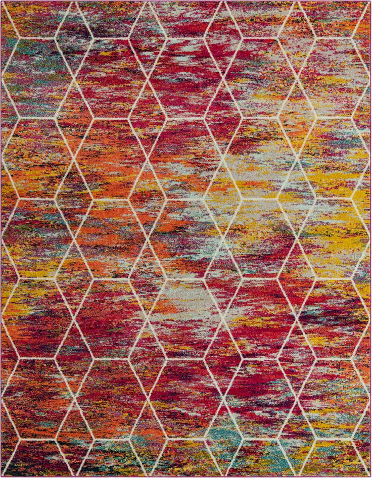 Detail image of 7' 10 x 10' Lattice Frieze Rug