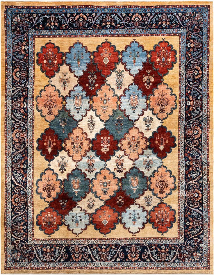 Detail image of 6' 9 x 9' 8 Hand Knotted Luribaft Rug