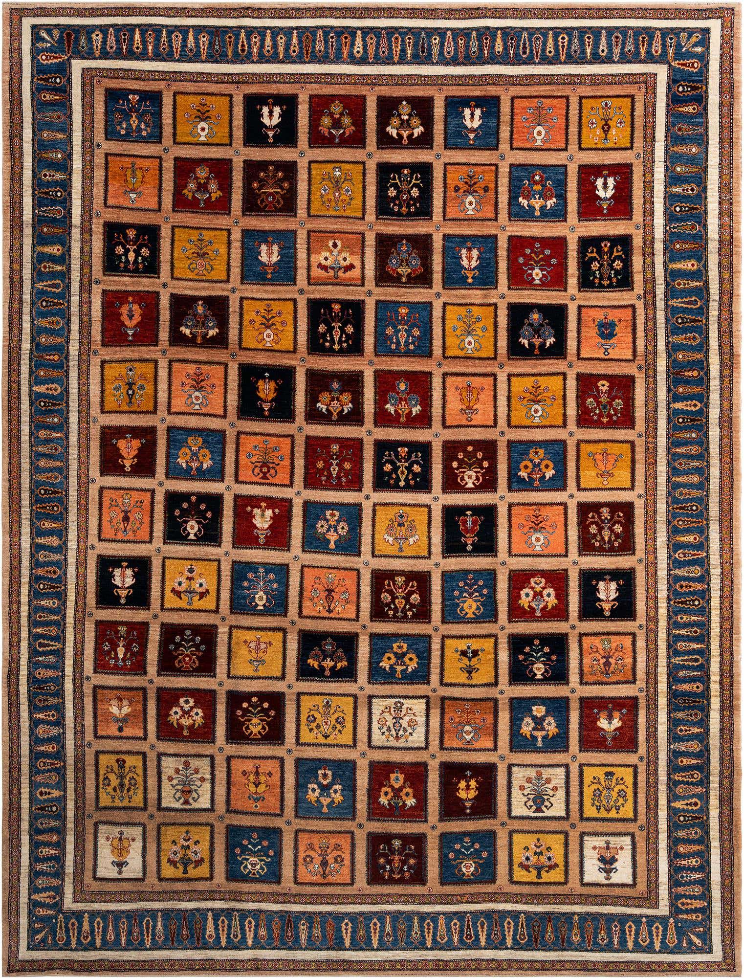8' 9 x 11' 5 Hand Knotted Luribaft Rug