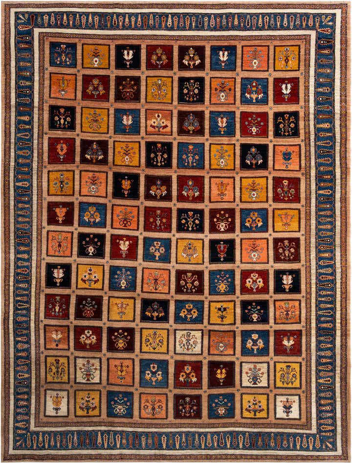 8' 9 x 11' 5 Hand Knotted Luribaft Rug