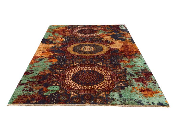 Detail image of 6' 6 x 9' 4 Hand Knotted Mamluk Ziegler Rug