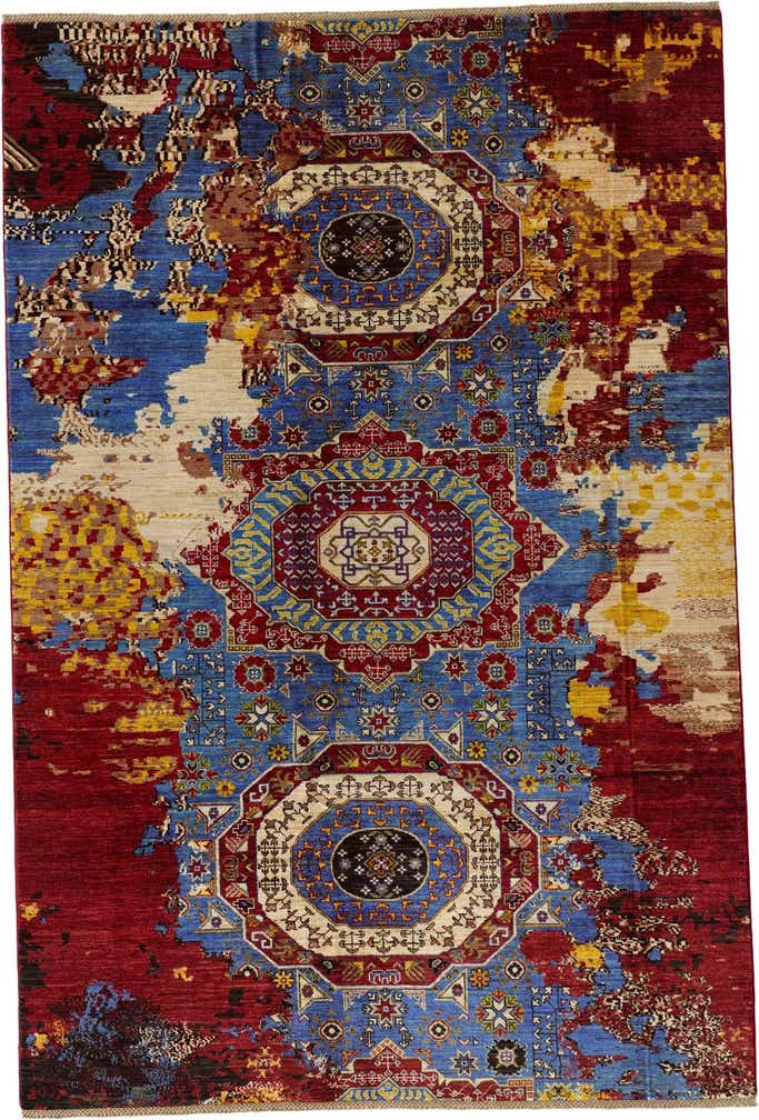 6' 6 x 9' 8 Hand Knotted Mamluk Ziegler Rug