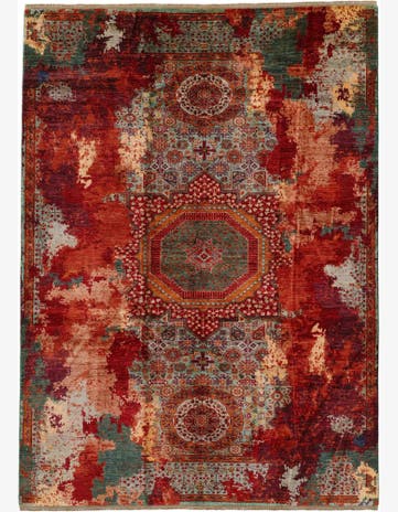 6' 11 x 9' 6 Hand Knotted Mamluk Ziegler Rug