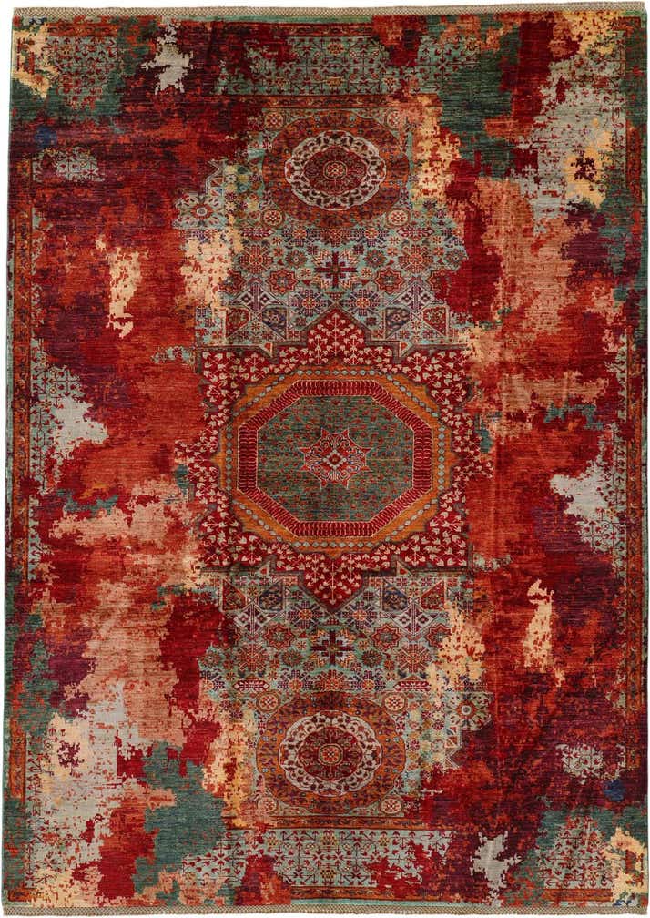 6' 11 x 9' 6 Hand Knotted Mamluk Ziegler Rug