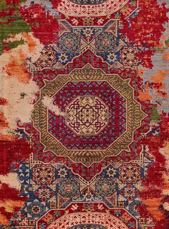 Detail image of 10' x 13' 7 Hand Knotted Mamluk Ziegler Rug