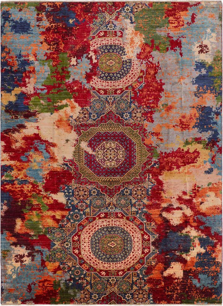 10' x 13' 7 Hand Knotted Mamluk Ziegler Rug