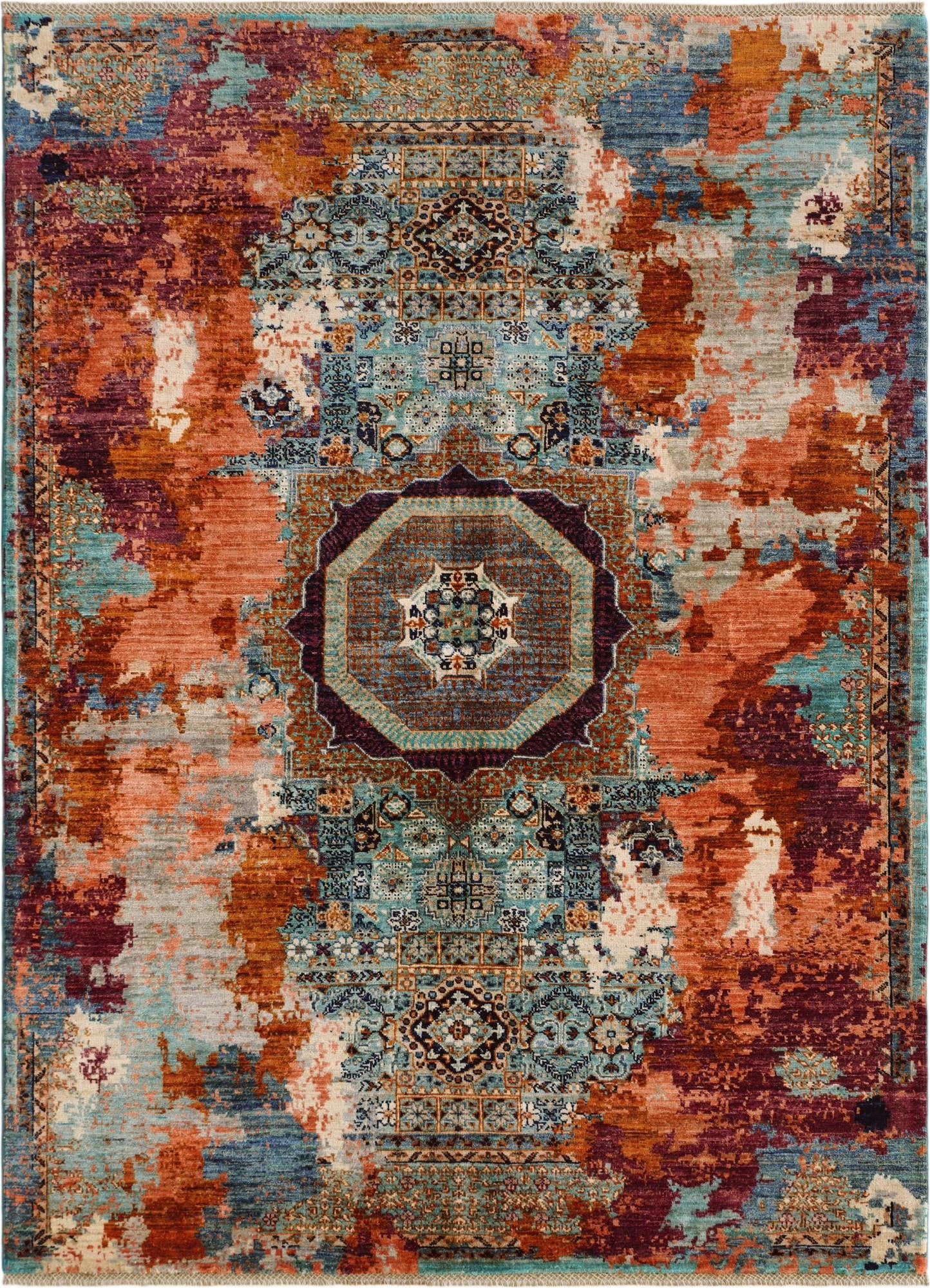 5' 8 x 7' 9 Hand Knotted Mamluk Ziegler Rug