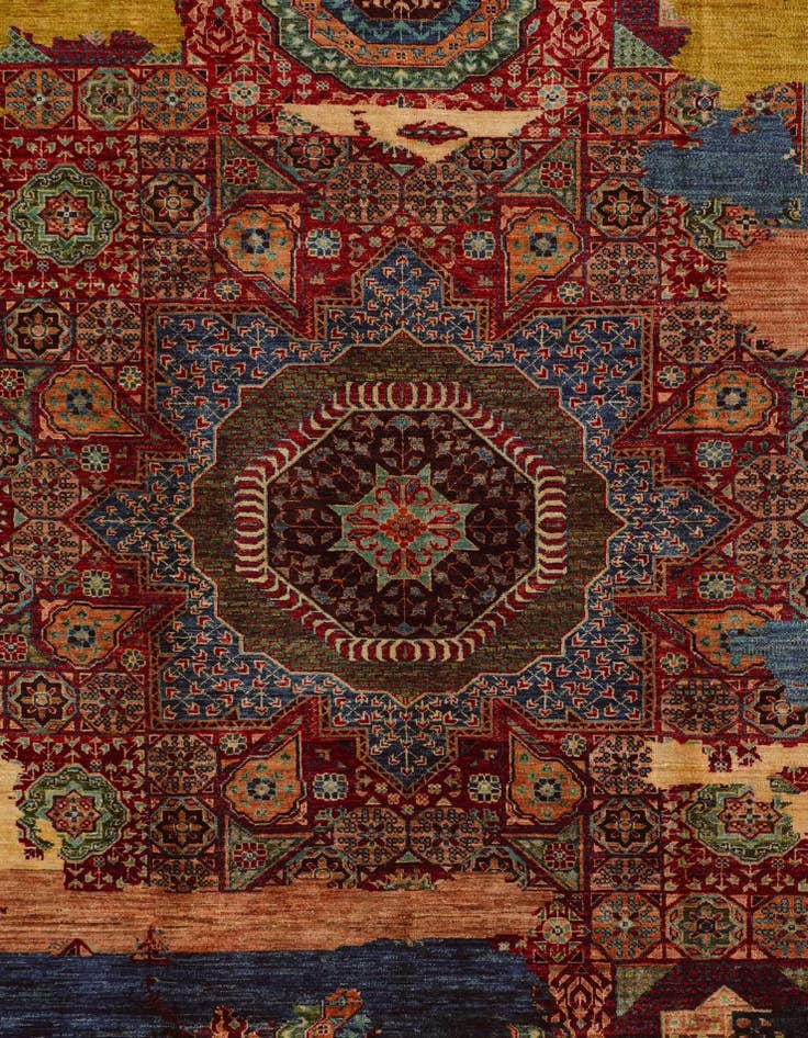 Detail image of 8' 5 x 9' 11 Hand Knotted Mamluk Ziegler Rug
