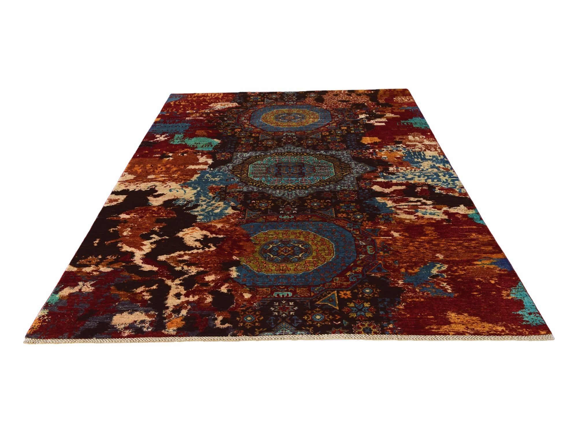 6' 8 x 9' 9 Hand Knotted Mamluk Ziegler Rug
