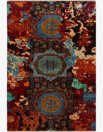 6' 8 x 9' 9 Hand Knotted Mamluk Ziegler Rug