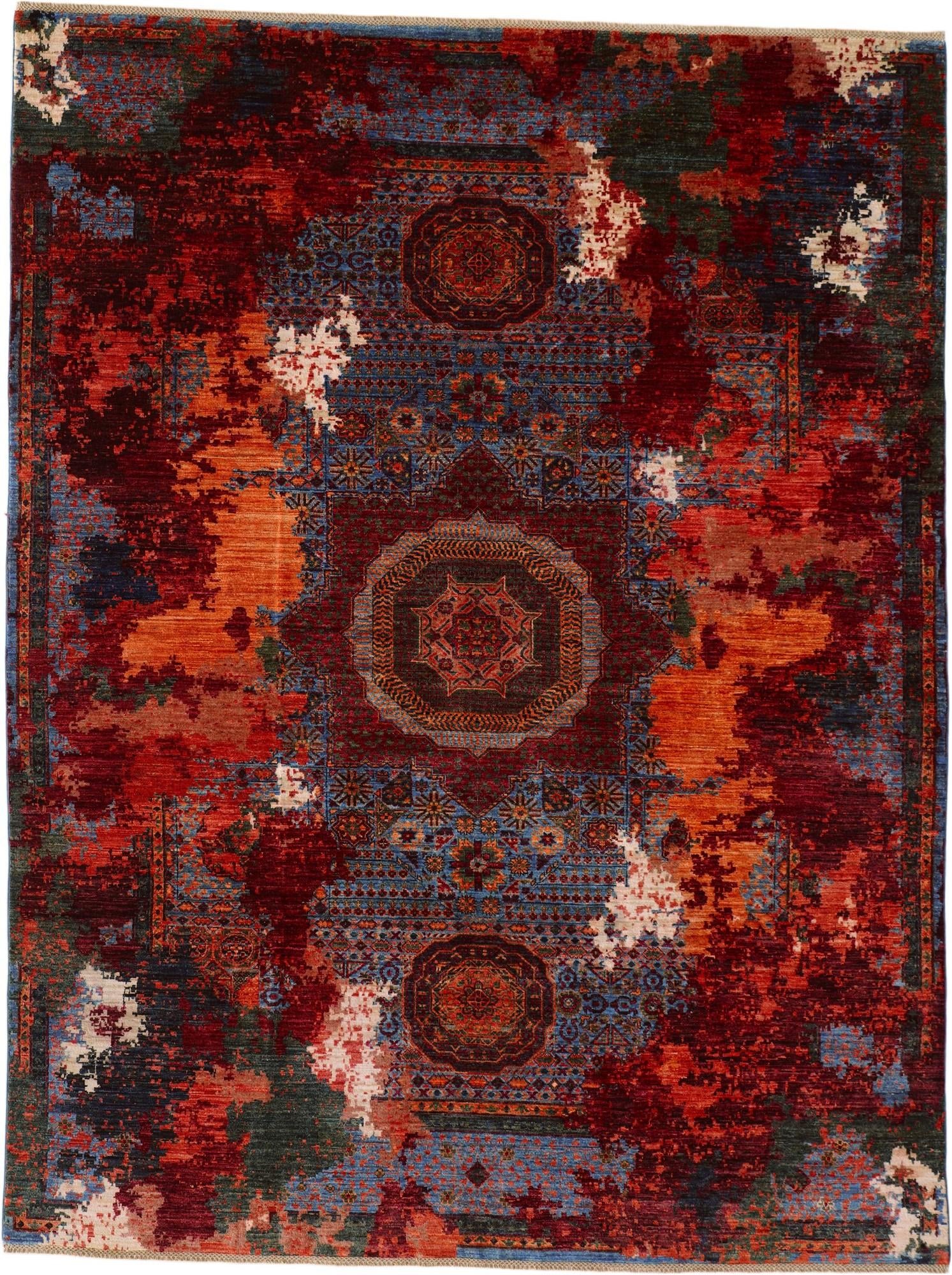 8' x 10' 4 Hand Knotted Mamluk Ziegler Rug