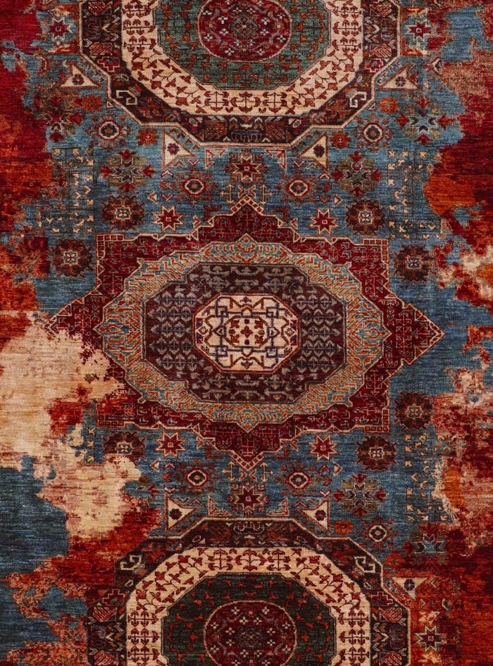 Detail image of 8' 6 x 9' 11 Hand Knotted Mamluk Ziegler Rug