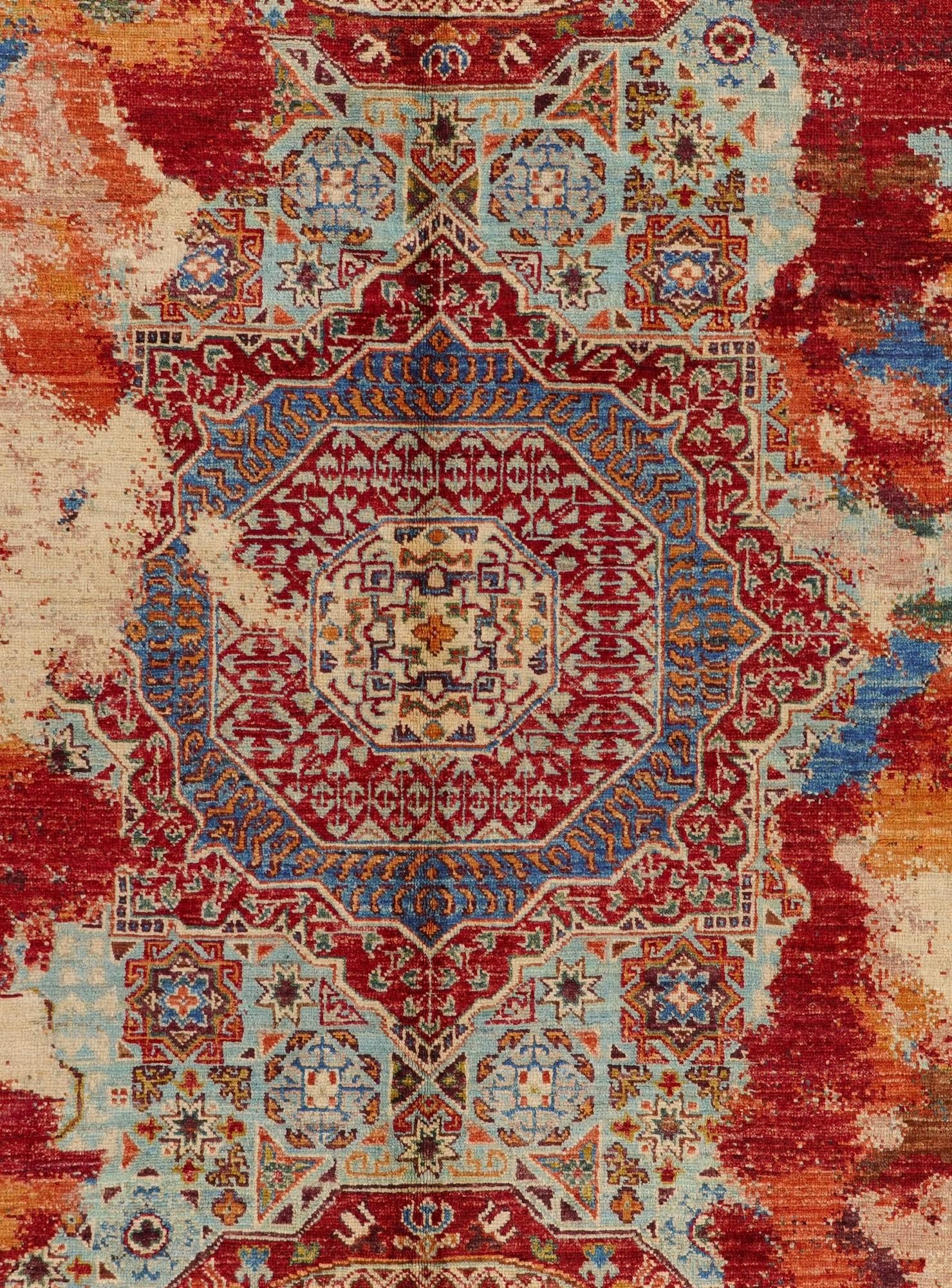 5' 9 x 8' 10 Hand Knotted Mamluk Ziegler Rug
